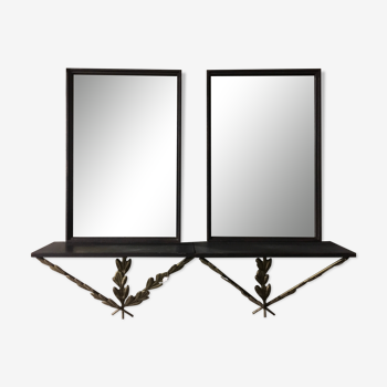 Paire de miroirs consoles