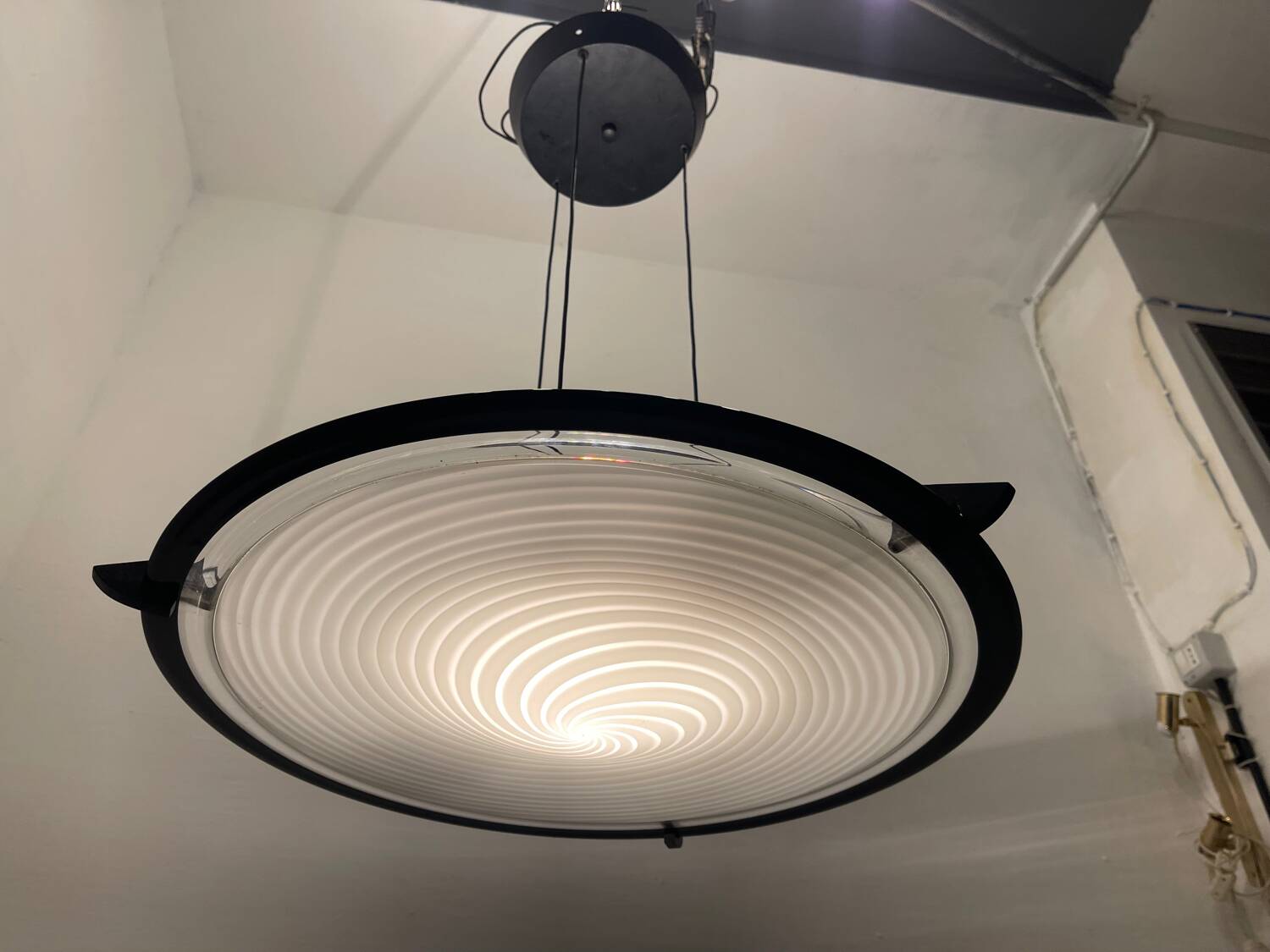 Black and white Murano Glass Light Pendant