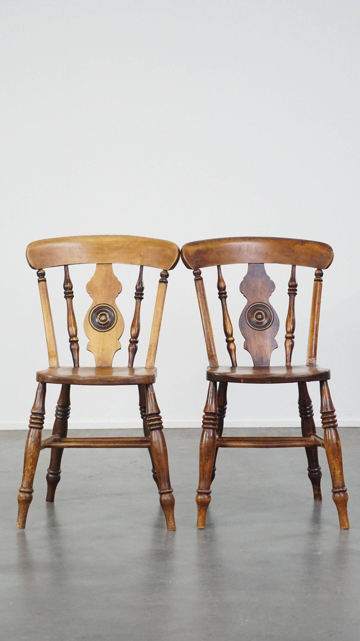 Antique set of 4 wooden dining chairs from the 19th century