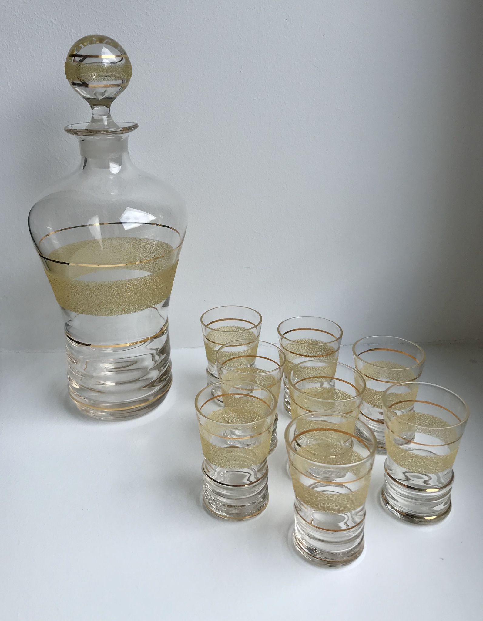 Yellow and golden granite liquor service 50s-60s