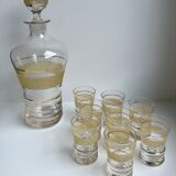 Service à liqueur granité jaune et doré années 50-60