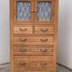 Buffet parisien vitré 1920 bois brut massif