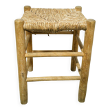 Wood & straw stool