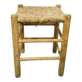 Wood & straw stool