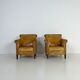 Ensemble de 2 fauteuils club en cuir