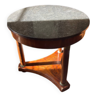 Black marble empire pedestal table