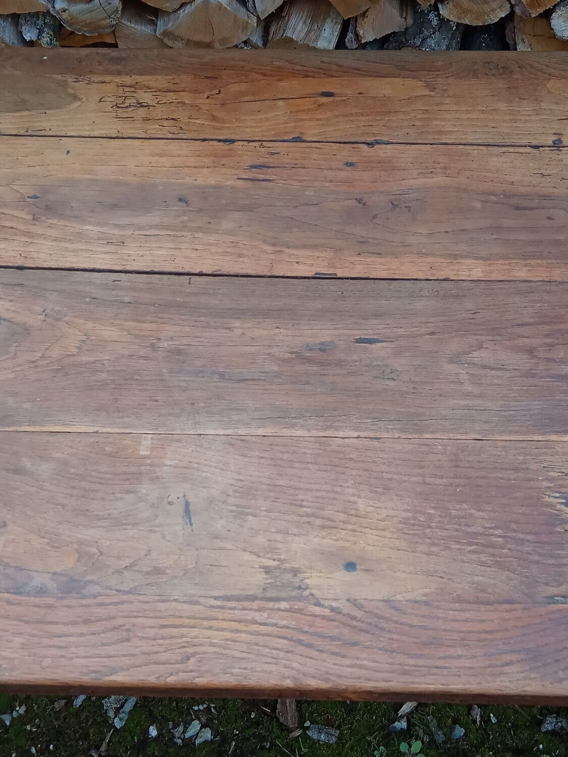 Oak farmhouse table with two large drawers