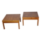 Vintage End Grain Wood Mosaic Tables  1960s