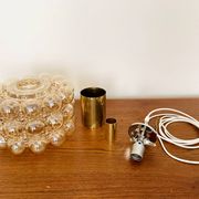 1 of 2 Large Bubble Glass Pendant Lamps by Helena Tynell for Glashütte Limb