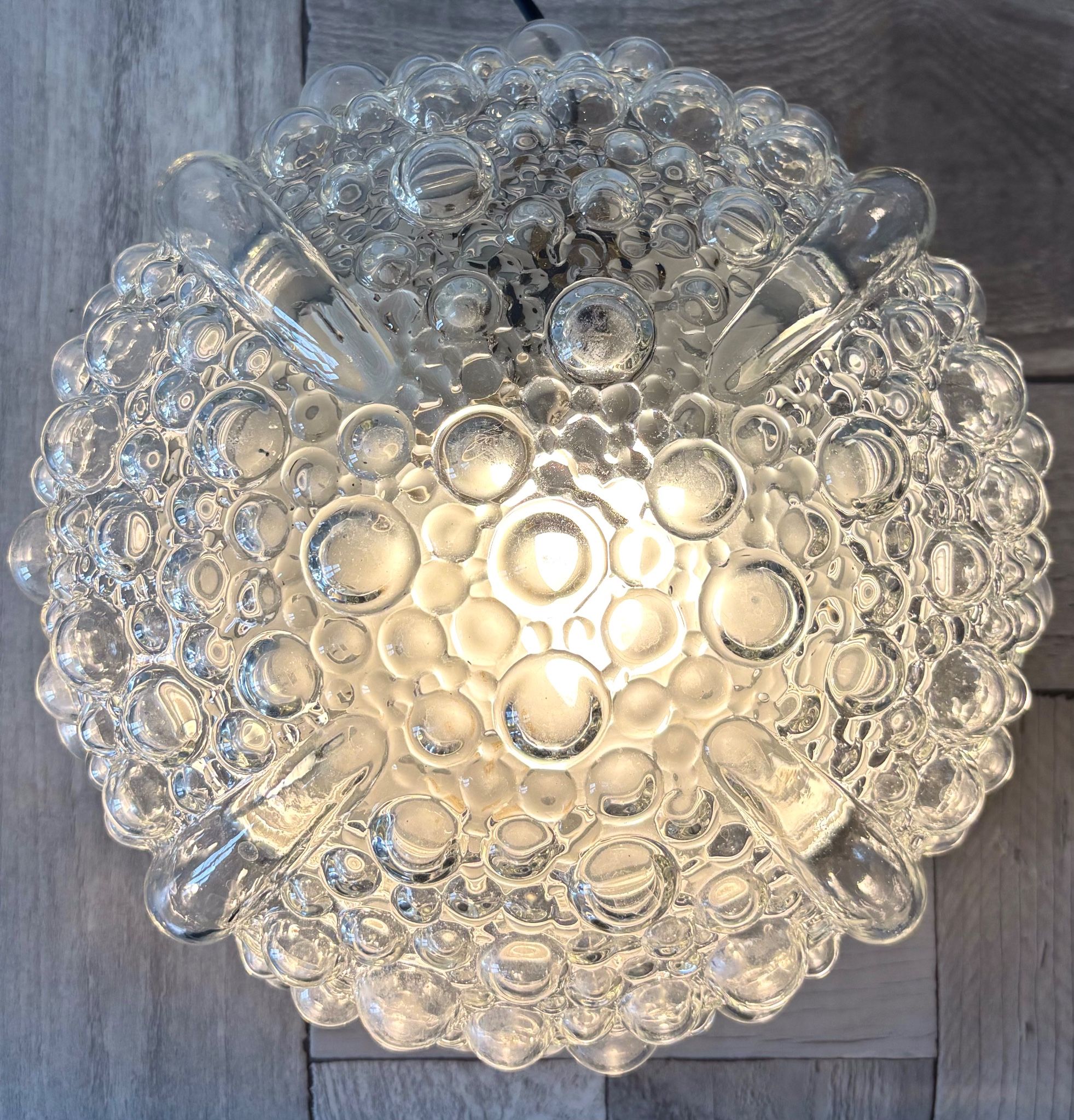 Vintage ceiling light - Helena Tynell - 60s/70s - bubbled glass - Space Age