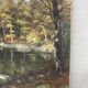Huile sur toile  paysage lacustre signé g. o. baudoin xx ème - 1975