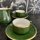 Set of 4 cups and their saucers and milk jug