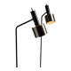 Pair of floor lamps in black metal with brushed aluminum shades, 1970s