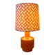 Vintage lamp - orange ceramic - 1970 - handmade shade.