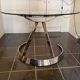 Large round table attributed to Boris Tabacoff, glass and chrome steel, year