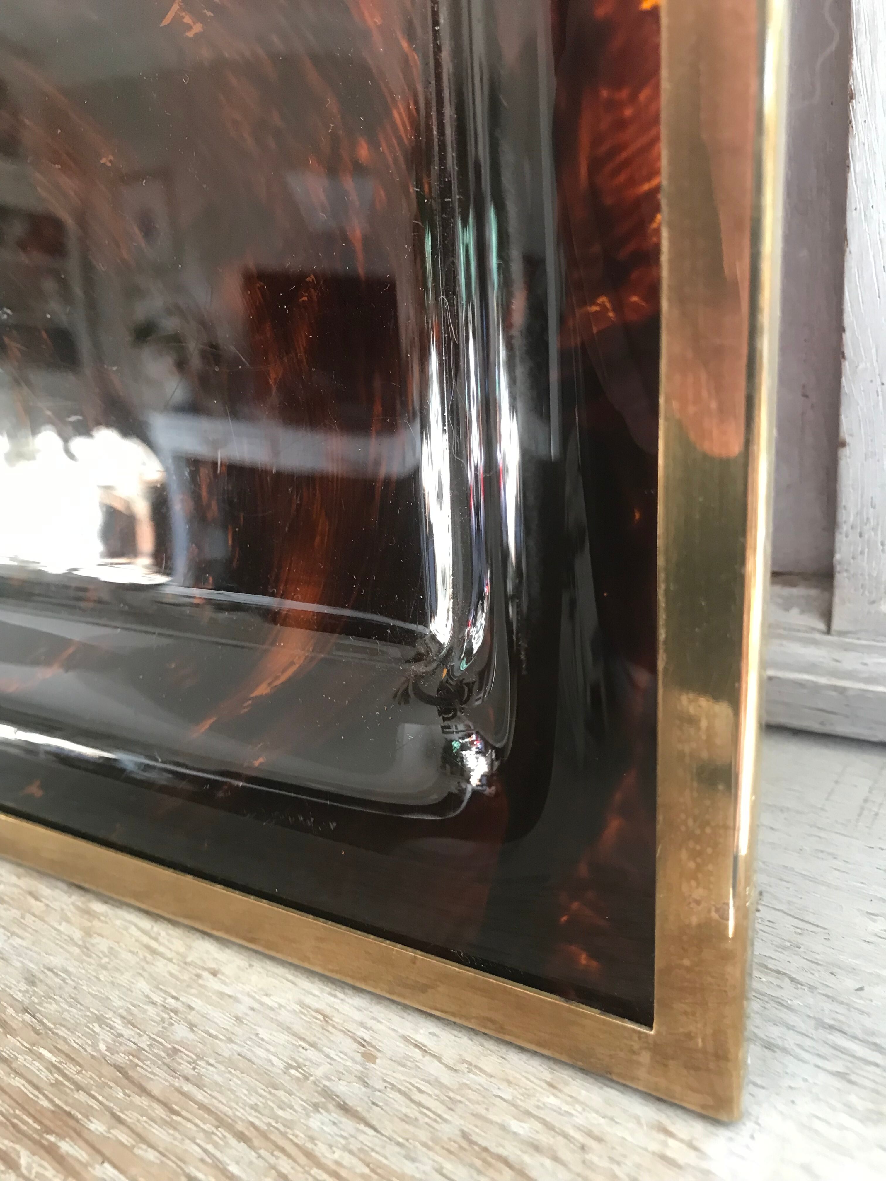 Lucite tray and vintage brass
