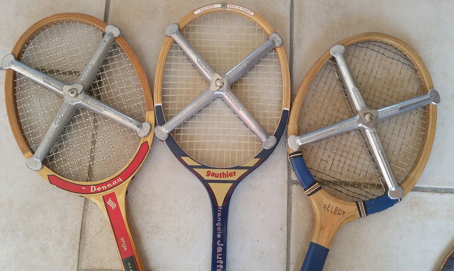 3 tennis wooden rackets 1960/1970