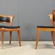 Set of 12 Cherry wood dining chairs by Leon Krier Model Sella Media by Gior