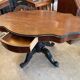 napoleon iii violin table mahogany top with drawers legs with castors