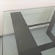 Vintage rectangular high table in glass and black metal from the 1980s.