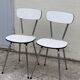 Chaises Formica  blanc pieds compas