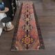1970s Turkish Oushak Handmade Wool Cotton Orange Runner Rug 90x400