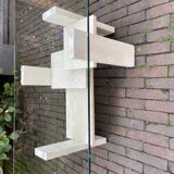 Coffee table by Willy Ballez in travertine