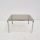 Table basse vintage metal chromé et verre, années 1970