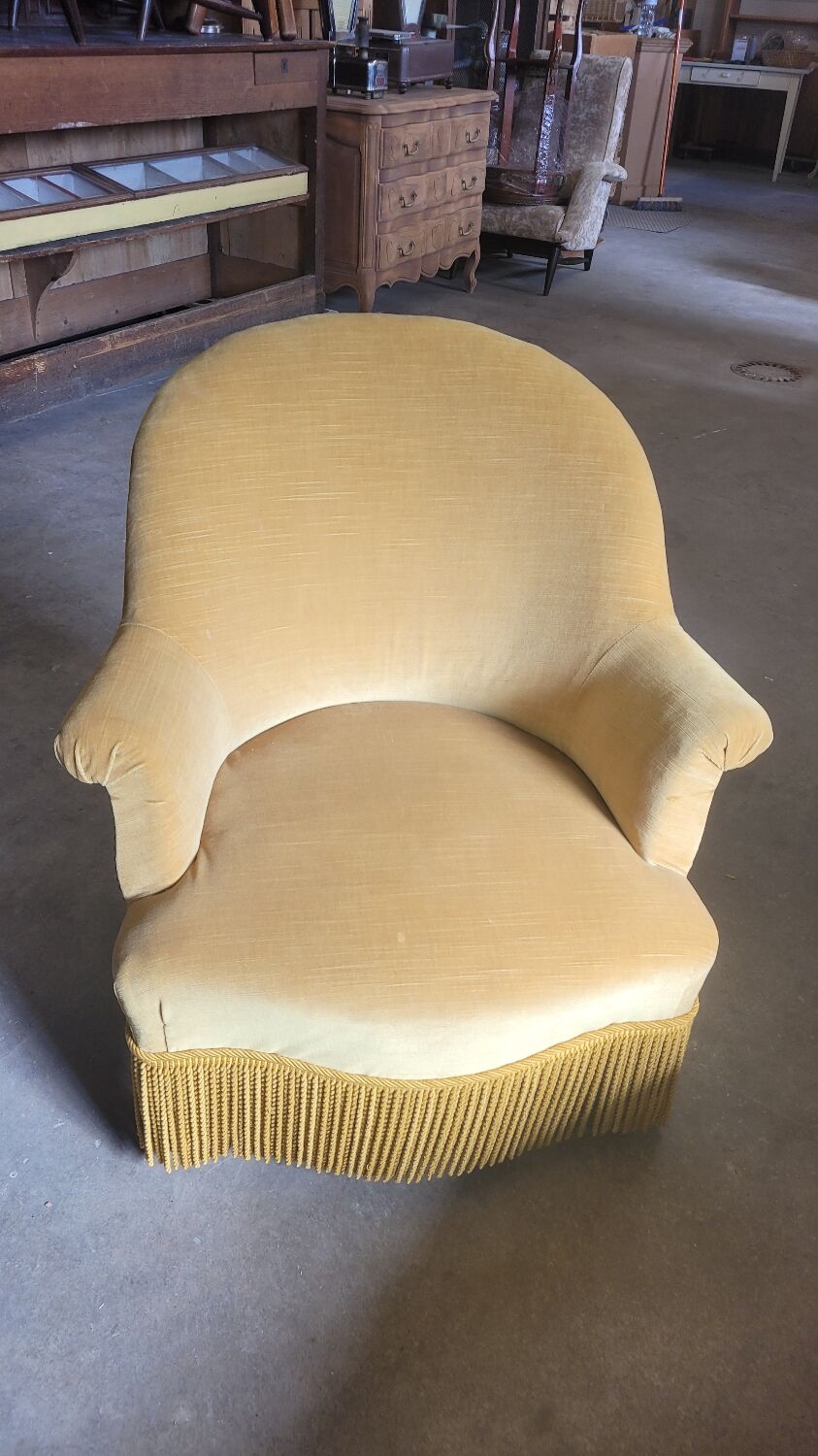 Toad armchair velvet period Napoleon III 19th