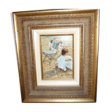 Oil on canvas the girl on the beach