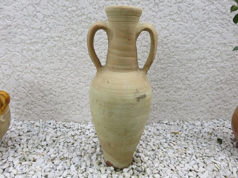 Terracotta potiche with handles 60s