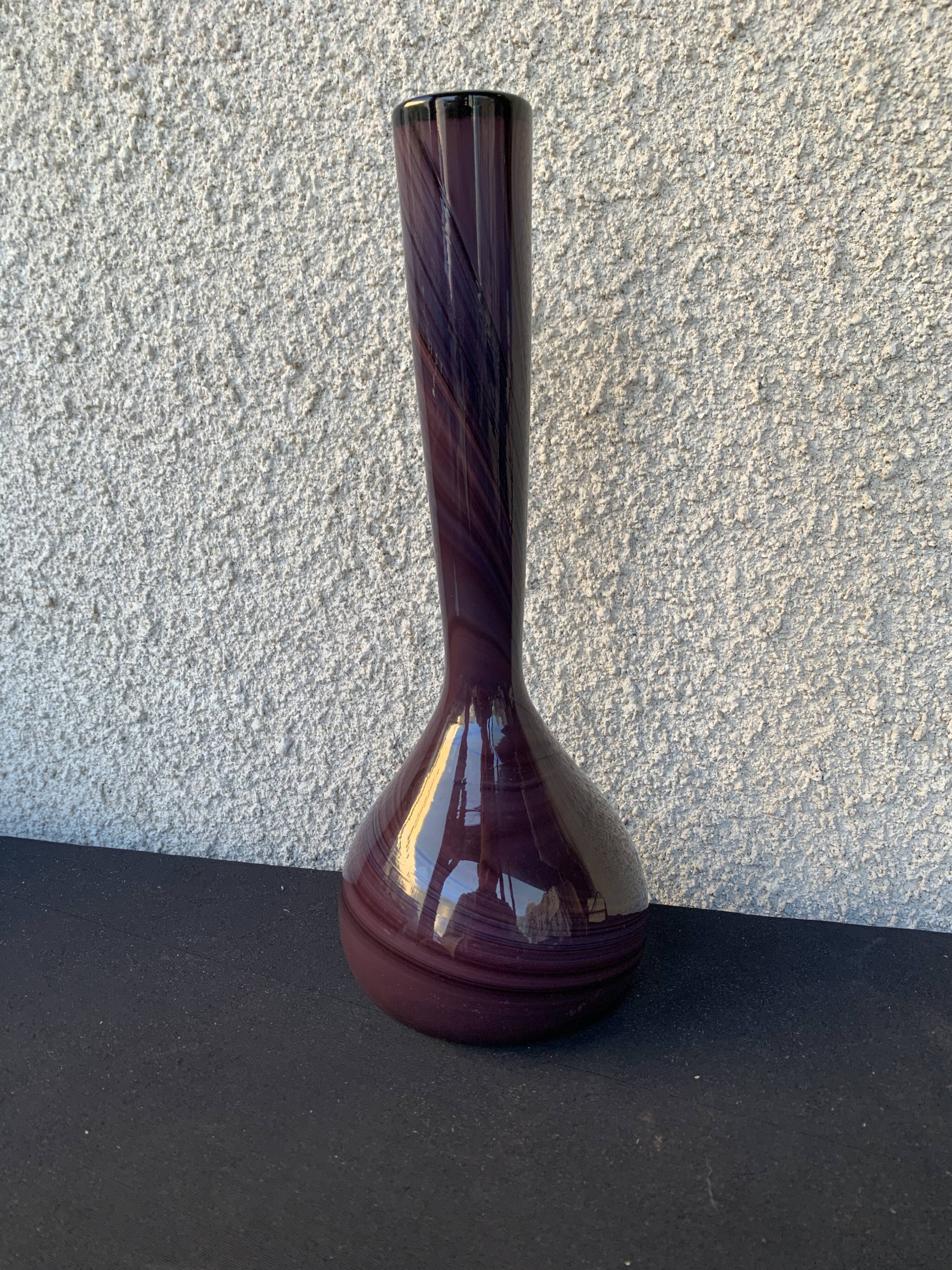 Modernist Purple Glass Vase 60s