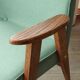 Vintage rustic oak armchair in green wool, 1960s