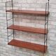 Original vintage mahogany wood shelf. metal