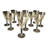 Suite de 11 verres a vin cuit ou porto en cristal taille