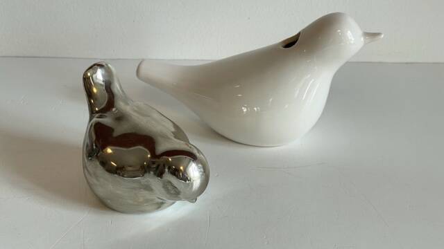 Vintage Ceramic Vase with a Couple of Birds