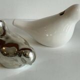 Vintage Ceramic Vase with a Couple of Birds