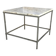 Square coffee table in marble and stainless steel - 1980s design
