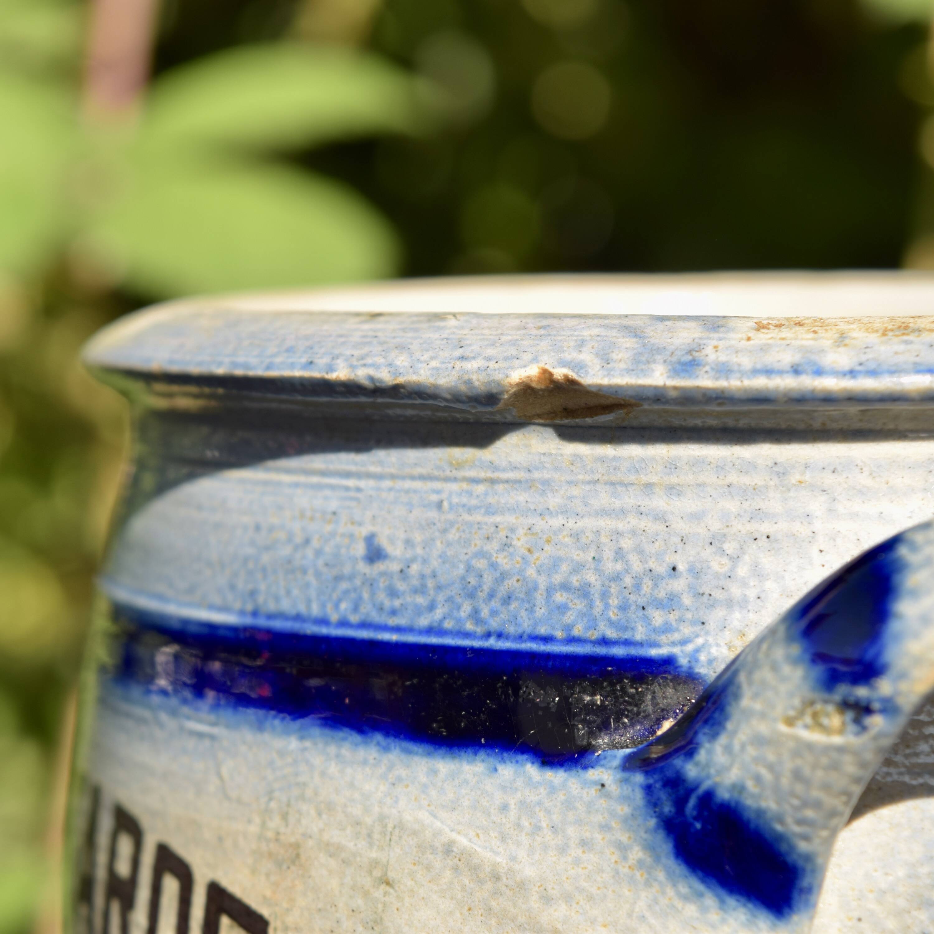 Old small glazed stoneware pot - Mustard L'Impériale.