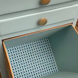Commode de salle de bain vintage vert grisé