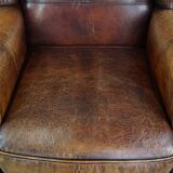 Wingback chair made of sheep leather