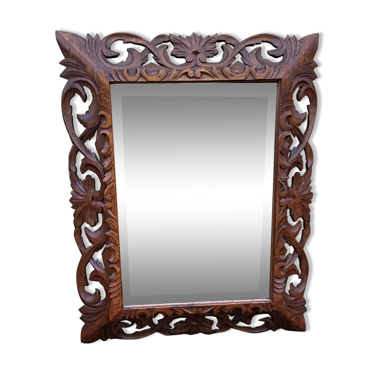 Mirror bevelled wooden frame - 93x75cm