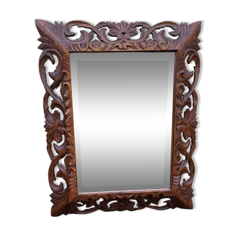 Mirror bevelled wooden frame - 93x75cm