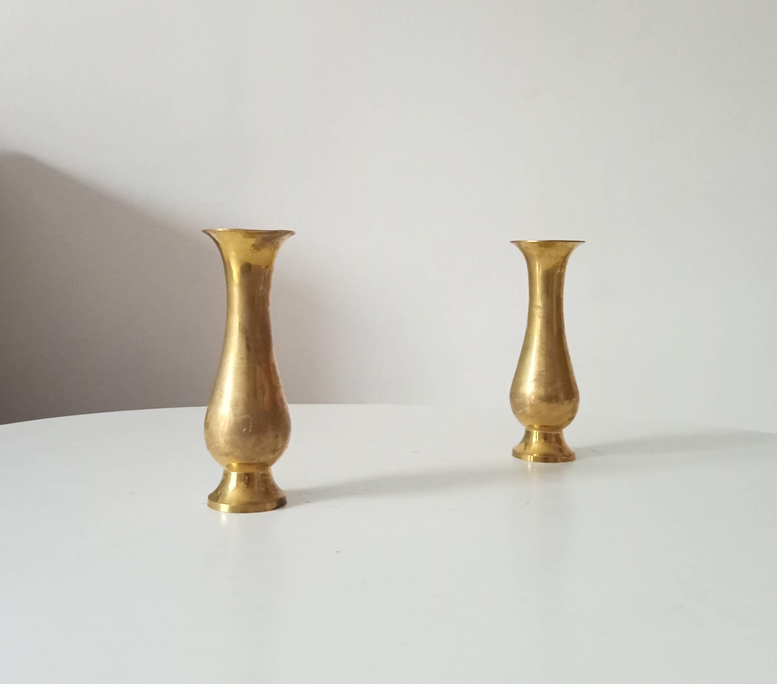 Vintage vase in gilded brass