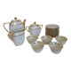 Tea set in white and gold Limoges porcelain