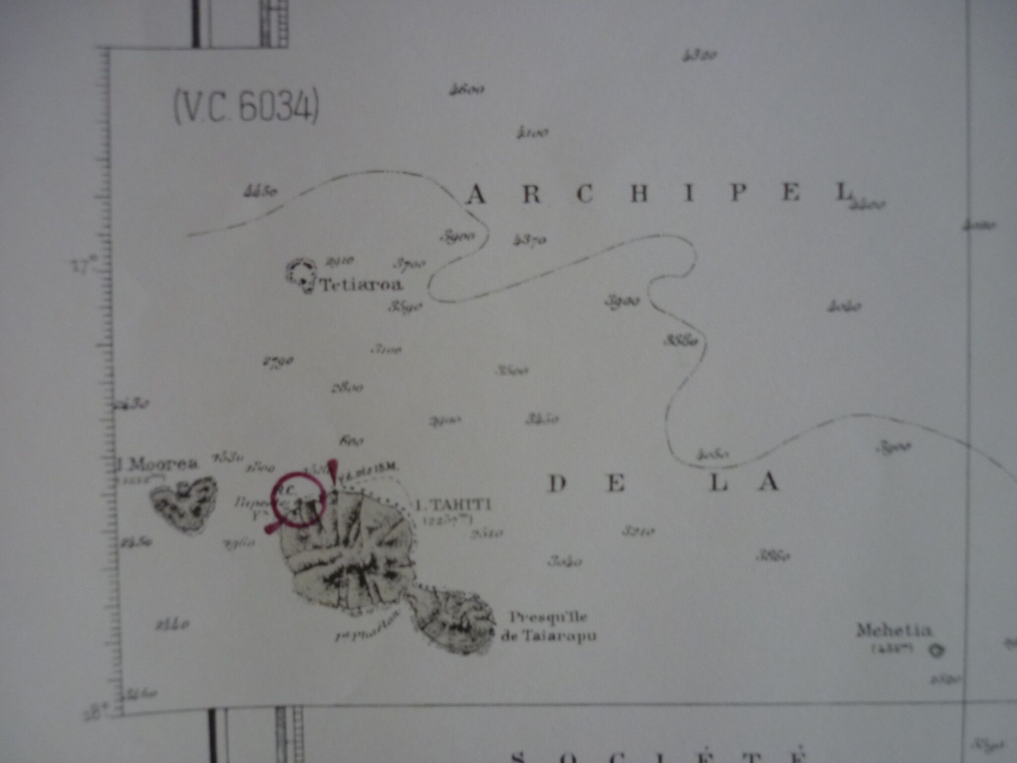 Map ocean pacific - tuamotu archipelago