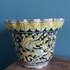 Planter pot in majolica signed Alberto Rubboli, Gualdo Tadino, Italy