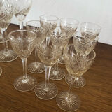Chiseled crystal glass set
