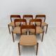 1950s set of 6 vintage Danish teak dining chairs No. 75 by Niels O. Møller