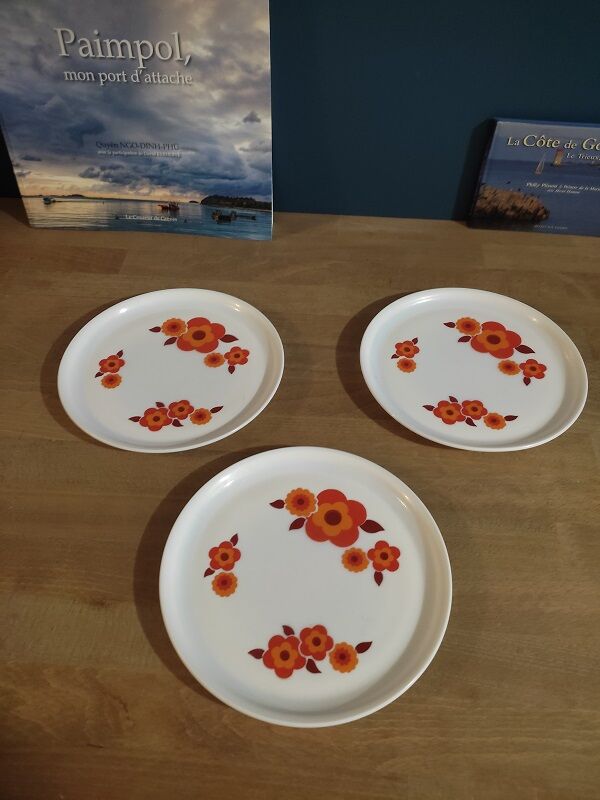 Assiettes dessert Arcopal fleur lotus